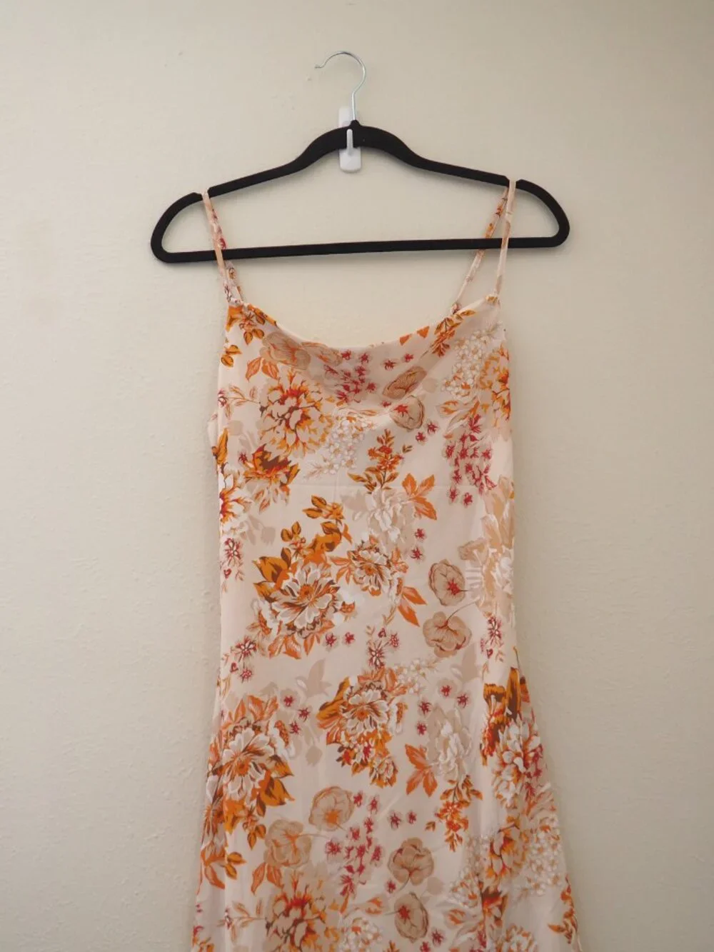NWT Petal & Pup Yelena Satin Floral Spaghetti Strap Cowl Neck Maxi Dress sz US 8 - Picture 8 of 12